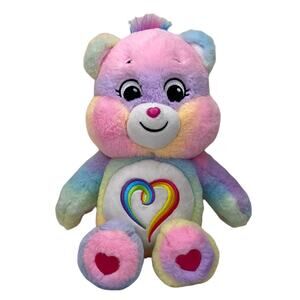 Care Bears Togetherness Bear Rainbow Tye Dye Stuffed Animal Plush